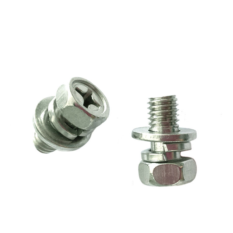 Stainless Steel 304 316 Phillip Drive Hex Head Combination Machine Screw